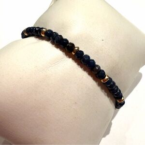 Lola Rose London Faceted Navy Blue Sodalite Gemstone adjustable Bracelet